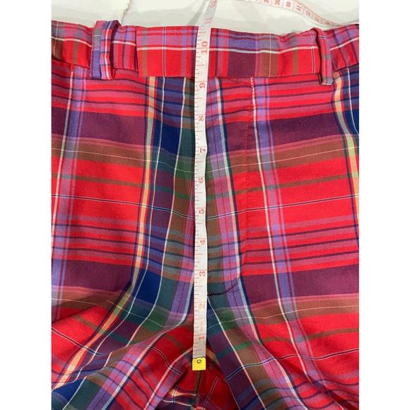 RLX Ralph Lauren Plaid Madras Colourful Preppy Golf Shorts Mens 36 Red Blue - Picture 12 of 14